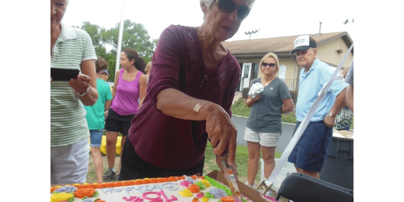 A group celebration at Sycamore Family Sports Center