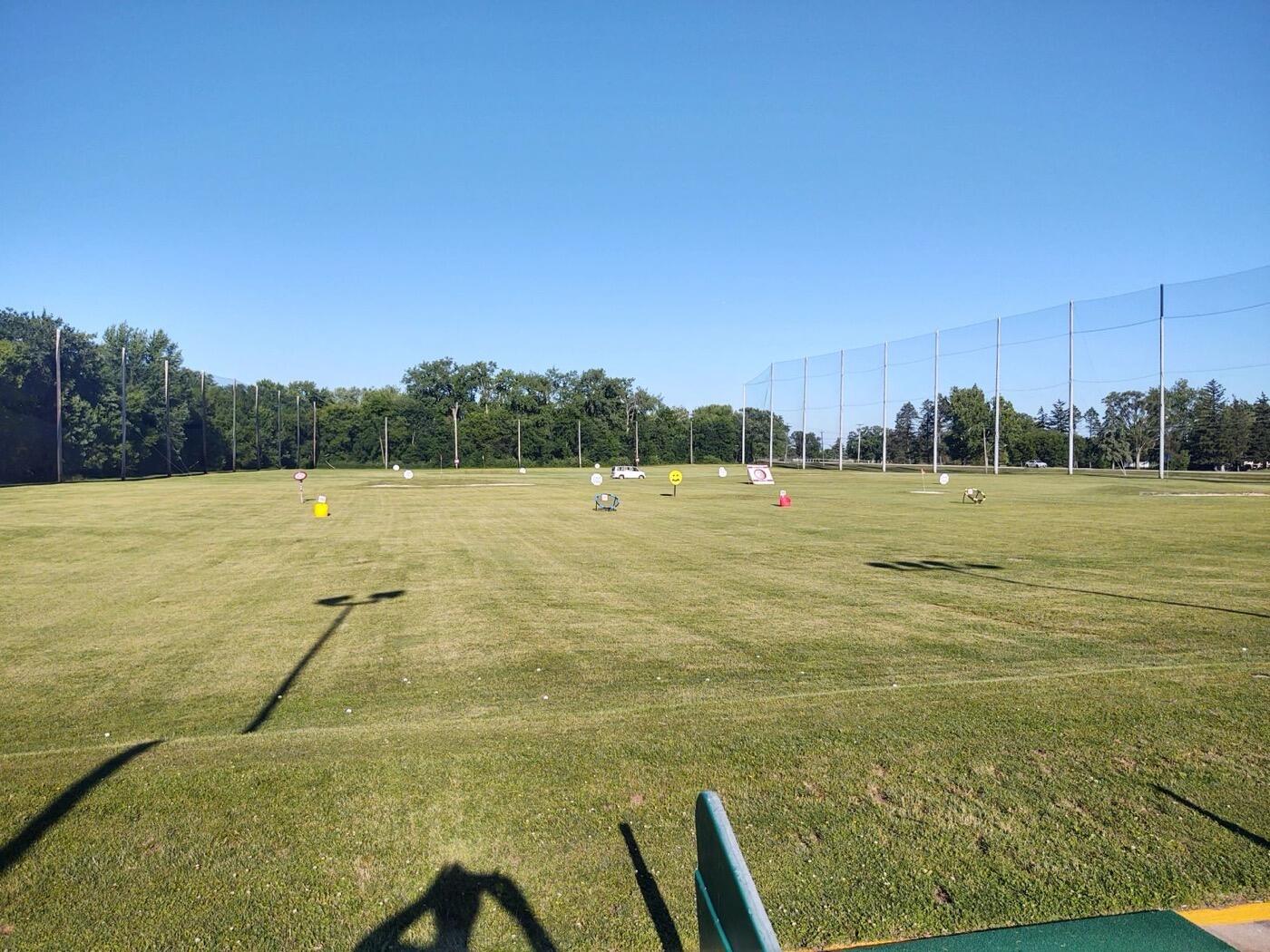 Wide view of the lighted driving range