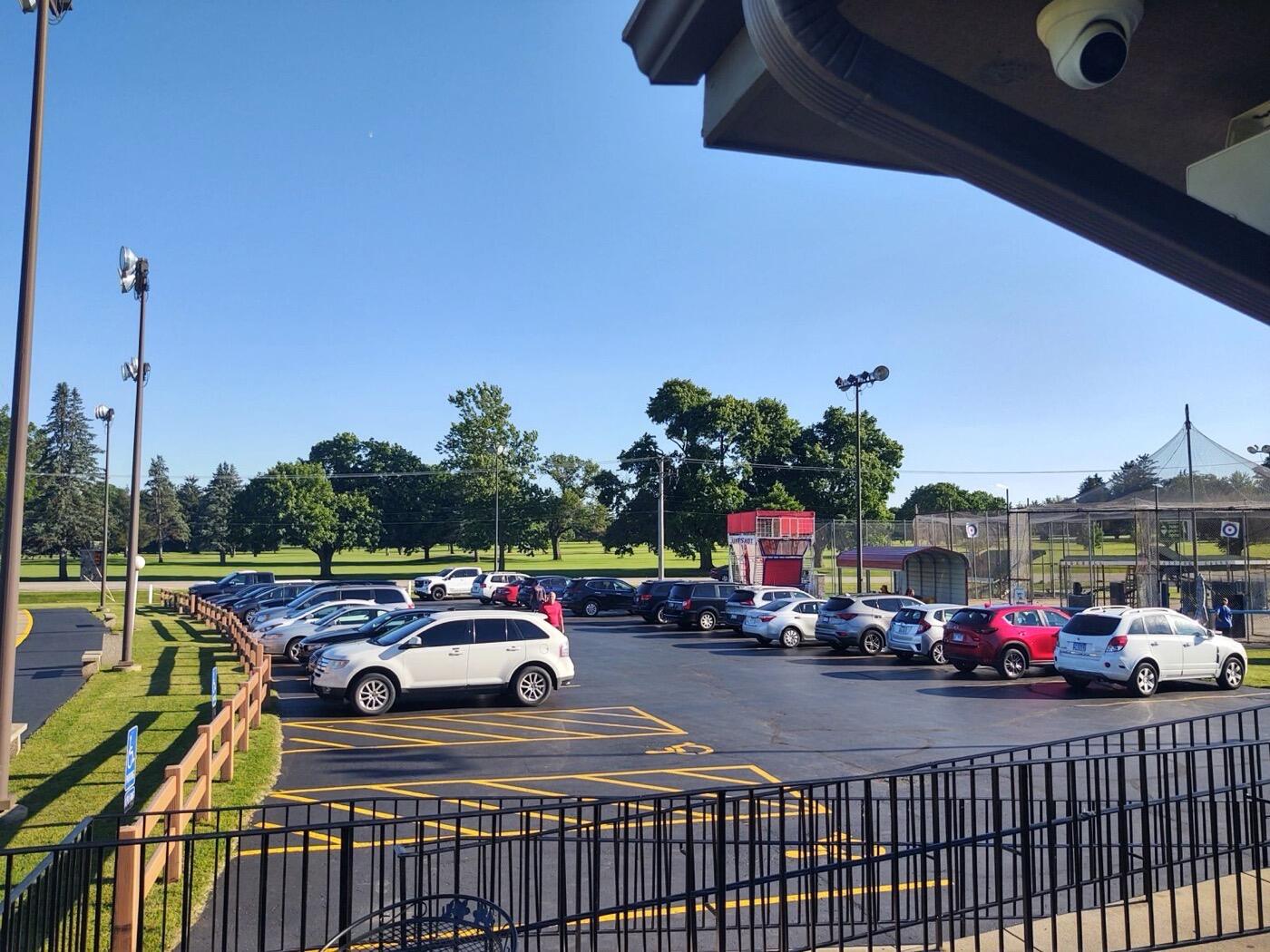 Parking area beside the driving range